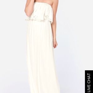White Strapless Maxi dress